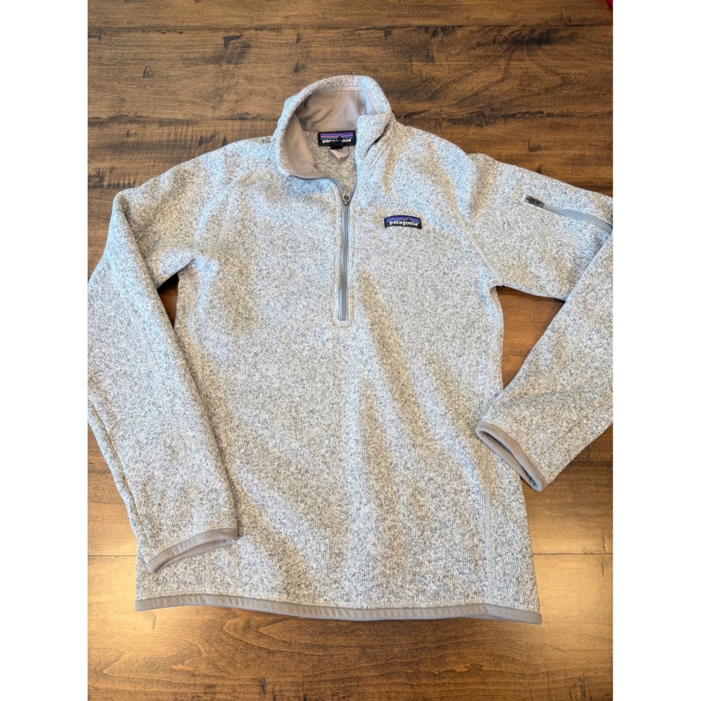 Patagonia Better Sweater 1/4 Zip Pullover Grey Heather Fleece Womens XS